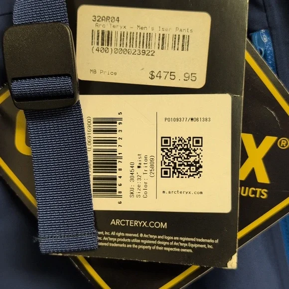 Arc'Teryx Men's Iser Pants Size 32 GoreTex NWT